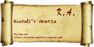 Kuchár Anetta névjegykártya